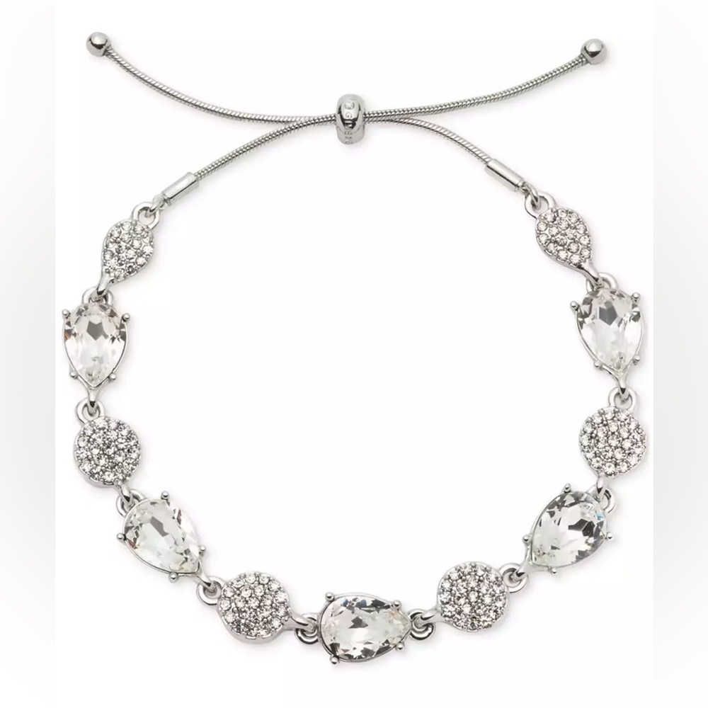 Givenchy Silver Crystal Toggle Necklace - image 1